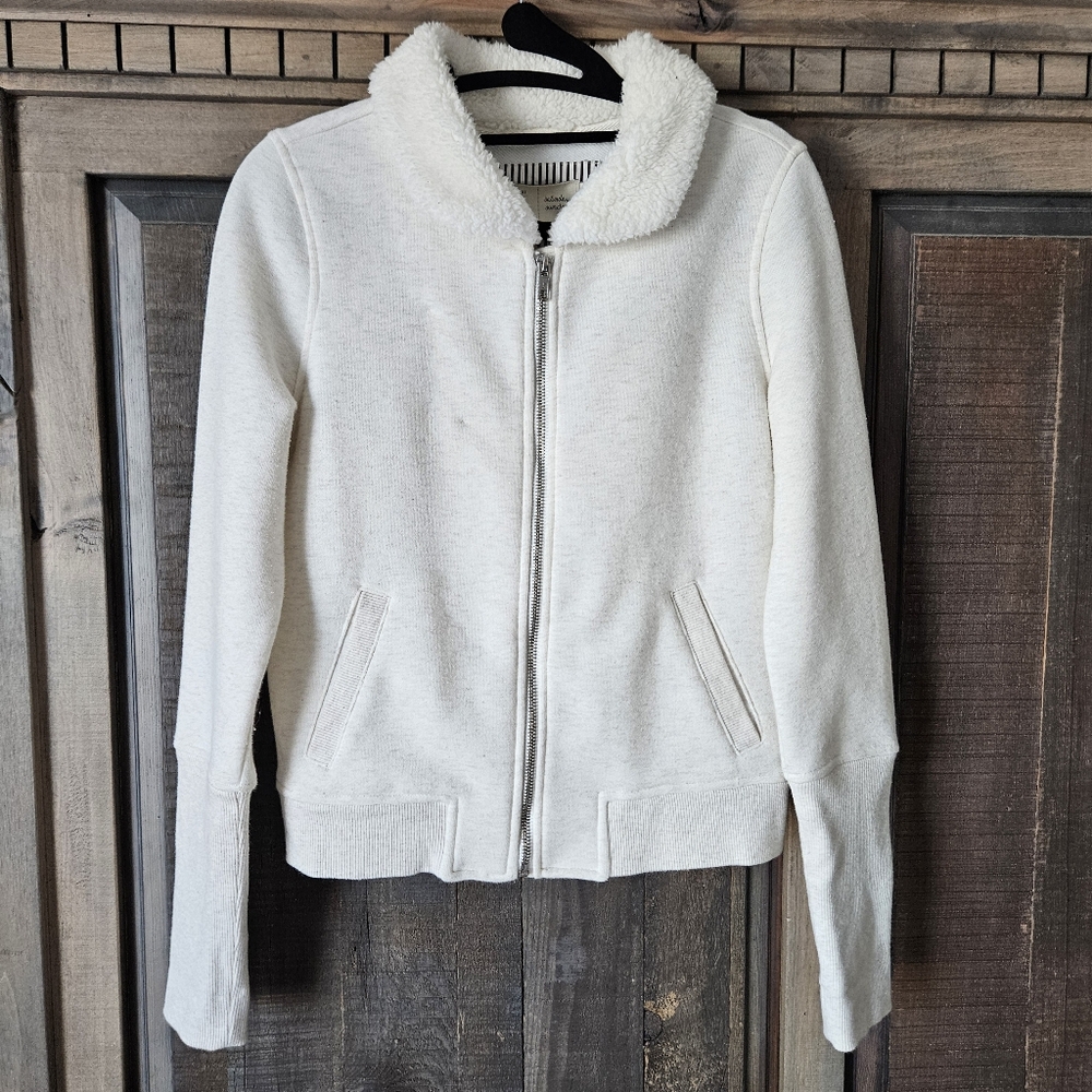 Anthropologie Saturday Sunday Zipper Jacket Sherpa Collar | Size XS